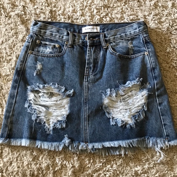 Denim ripped skirt - Picture 1 of 4